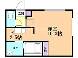 カーサ清田 1Kの間取図画像