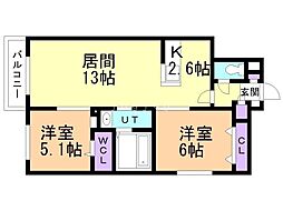 AYAHILLS 2LDKの間取図画像
