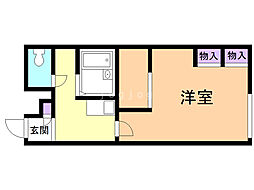 レオパレスリベェール1 1Kの間取図画像
