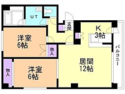 正和マンション 2LDKの間取図画像