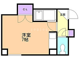 CLV札幌 ワンルームの間取図画像