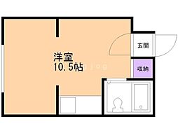 サニープレイス澄川 1Kの間取図画像