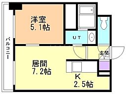 サンライトシティ豊平 1LDKの間取図画像