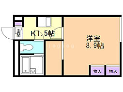 レオパレス平岸高台 1Kの間取図画像
