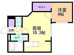 Alivis美園 1LDKの間取図画像