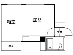 アーバンハイツK-1 1DKの間取図画像