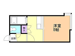 ソレイユ月寒 ワンルームの間取図画像