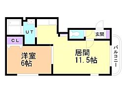 ルロアヴェール 1LDKの間取図画像
