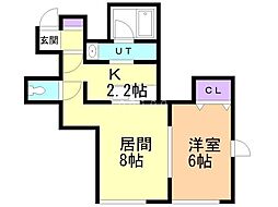 モンレーヴ5 1LDKの間取図画像