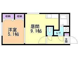 ル・ファール美園 1LDKの間取図画像