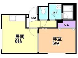 プラムヒル2.3 1LDKの間取図画像