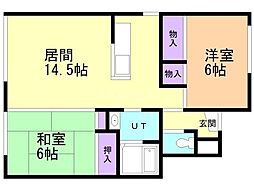 木の家赤松 2LDKの間取図画像