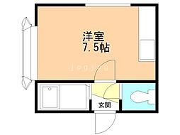 ロックロード34 ワンルームの間取図画像