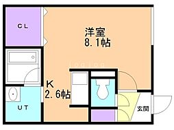Newworld3 1Kの間取図画像
