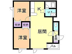 サウスヴィラA 2LDKの間取図画像