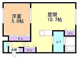グランメゾン大真 1LDKの間取図画像