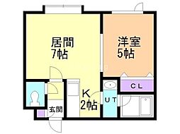 メゾンロアール 1LDKの間取図画像