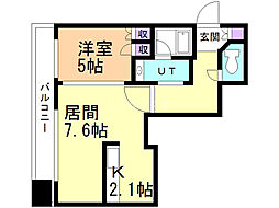 プレジデント豊平 1LDKの間取図画像