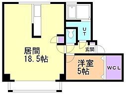 パークサイドマンション 1LDKの間取図画像