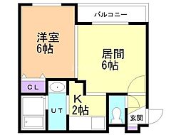 パラッツオ平岸 1LDKの間取図画像