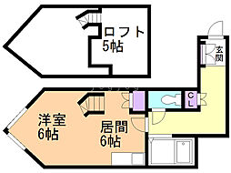 アルジャンテ平岸 1DKの間取図画像