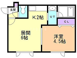 リッチタウン栄通壱番館 1LDKの間取図画像