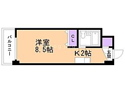 メゾン・ド・グラソン 1Kの間取図画像