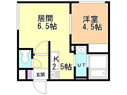 札幌市豊平区美園十一条5丁目マンション 1LDKの間取図画像