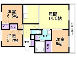 日之出ハイツ 3LDKの間取図画像
