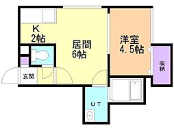 ルチェーレ 1LDKの間取図画像