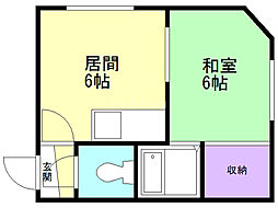 第2コーポ小泉 1DKの間取図画像
