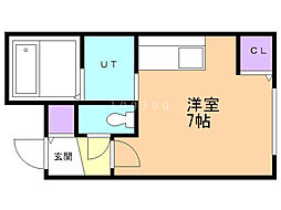 禅 ワンルームの間取図画像