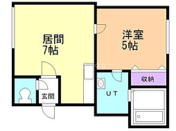 ピュアライフ平岸A 1DKの間取図画像