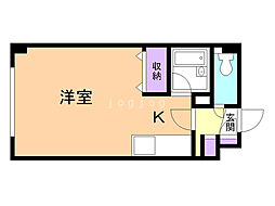 バウハウス ワンルームの間取図画像