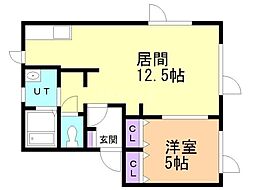 ノーヴェ月寒中央AB 1LDKの間取図画像