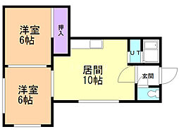 トーシンハイツ月寒 2LDKの間取図画像