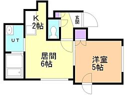 サン・ハウス 1LDKの間取図画像