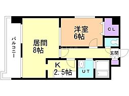 アヴィンズ平岸 1LDKの間取図画像