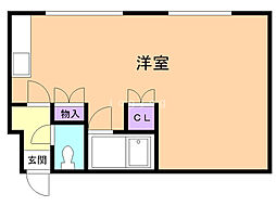 五輪通レジデンス ワンルームの間取図画像