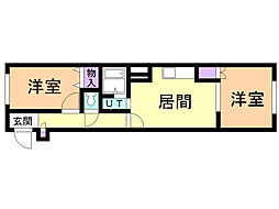 ビッグバーンズマンション清田 2DKの間取図画像