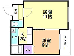 クラリス澄川 1LDKの間取図画像
