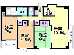 アーバンプラザサワダ 3LDKの間取図画像