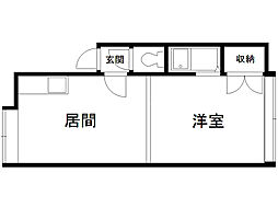 第20森宅建マンション ワンルームの間取図画像