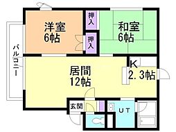 ハイツポメリア 2LDKの間取図画像