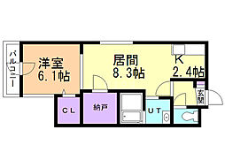 ネスティ 1LDKの間取図画像