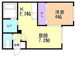 アンコール・豊平公園 1LDKの間取図画像