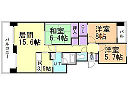 リーベンデール月寒中央 3LDKの間取図画像