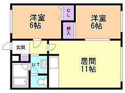 No.8広和ハイツ 2LDKの間取図画像