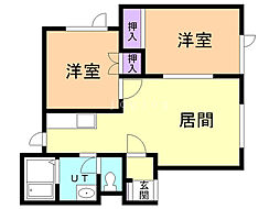 コスモス17 2LDKの間取図画像