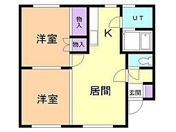 ハピネス610 2LDKの間取図画像